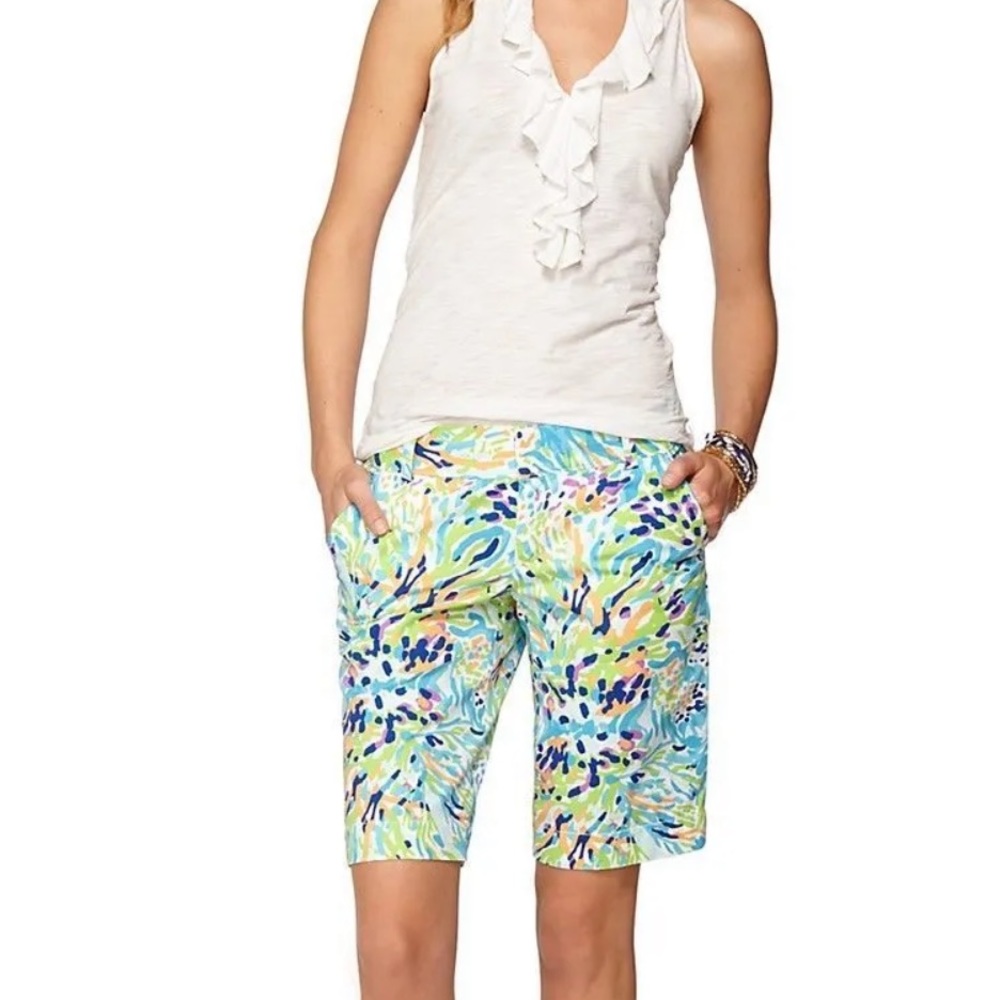 Lilly Pulitzer Chipper Bermuda Shorts in Resort White Sea Soirée